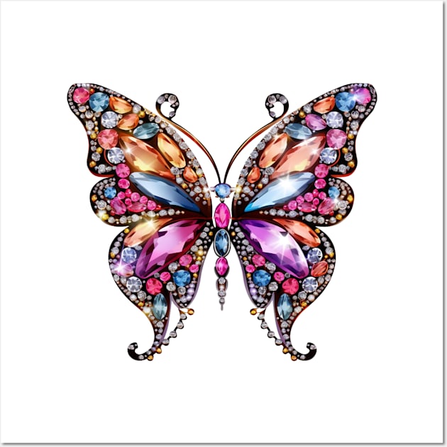 Bejeweled Butterfly #10 Wall Art by Chromatic Fusion Studio